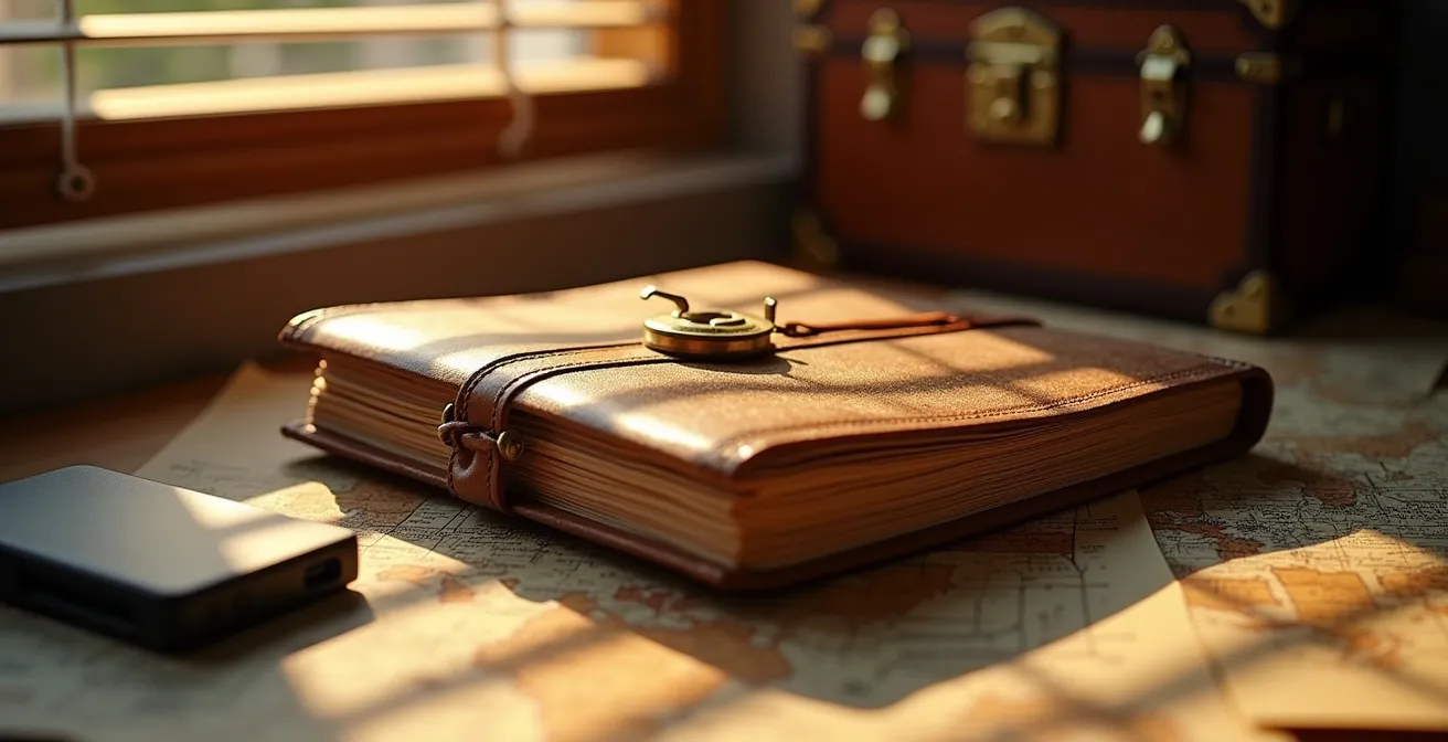 Encrypted digital document storage setup for offline access during travel