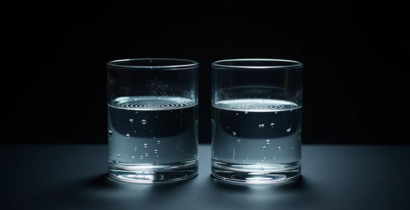 Visual comparison of sound wave cancellation patterns between ANC and passive isolation methods